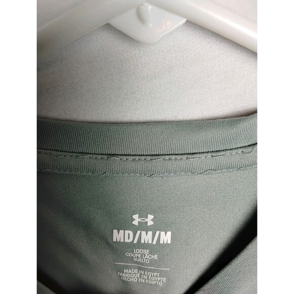 Men's Medium Under Armour  UA Tech 2.0 printed short sleeve gray blue and white - Picture 2 of 6